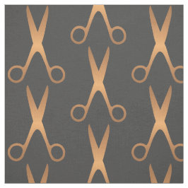 Friseursalon Goldschere dunkelgraues Muster Stoff