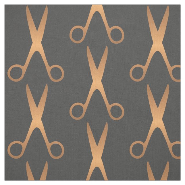 Friseursalon Goldschere dunkelgraues Muster Stoff (Muster)