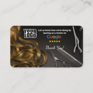 Friseursalon Google Review Template mit QR Visitenkarte