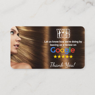 Friseursalon Google Review Template mit QR Visitenkarte
