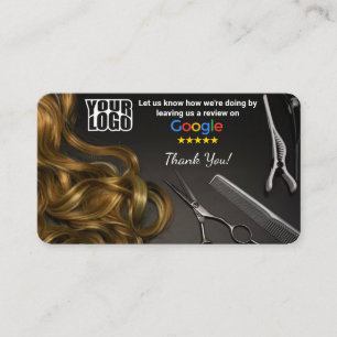 Friseursalon Google Review Template mit QR Visitenkarte