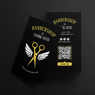 Friseursalon Haar Friseur Barbier Schwarz Visitenkarte