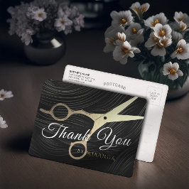 Friseursalon-Haarstylist Danke an die Goldschere Postkarte