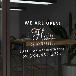 Friseursalon-Haarstylist-Name Fensteraufkleber