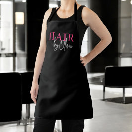 Friseursalon Hot Pink Black Modern Typografy Schürze