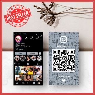 Friseursalon Instagram Dusty Blue Social Media Q Visitenkarte