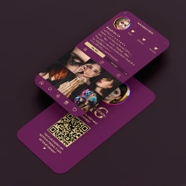 Friseursalon Instagram Luxus Lila Visitenkarte