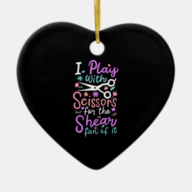 Friseursalon Keramik Ornament (Vorne)