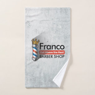 Friseursalon King Crown Barber Pole Badhandtuch Set