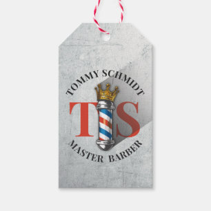 Friseursalon King Crown Barber Pole Geschenkanhänger