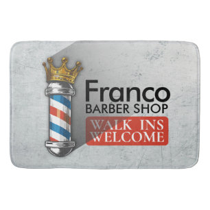 Friseursalon King Crown Barber Pole Haarsalon Badematte