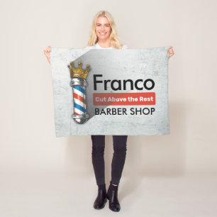 Friseursalon King Crown Barber Pole Hair Salon Fleecedecke