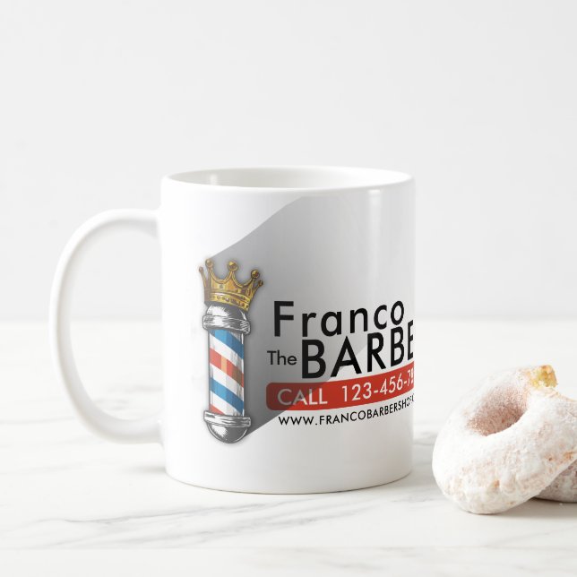 Friseursalon King Crown Barber Pole Kaffeetasse (Mit Donut)
