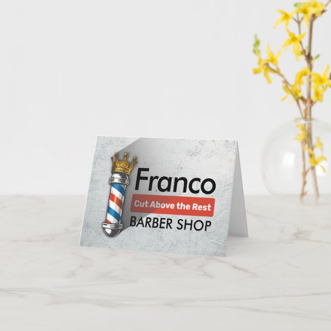 Friseursalon King Crown Barber Pole Karte (Gelbe Blume)