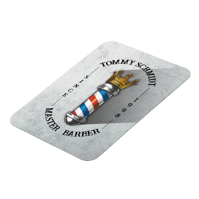 Friseursalon King Crown Barber Pole Magnet (Linke Seite)