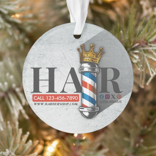 Friseursalon King Crown Barber Pole Ornament (Baum)