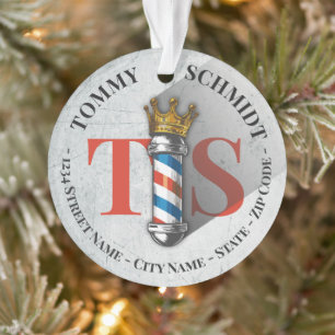 Friseursalon King Crown Barber Pole Ornament