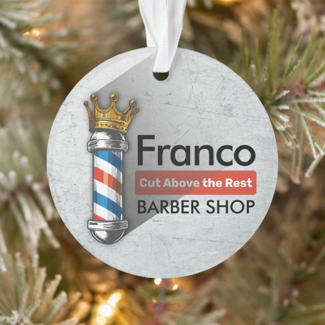 Friseursalon King Crown Barber Pole Ornament (Baum)
