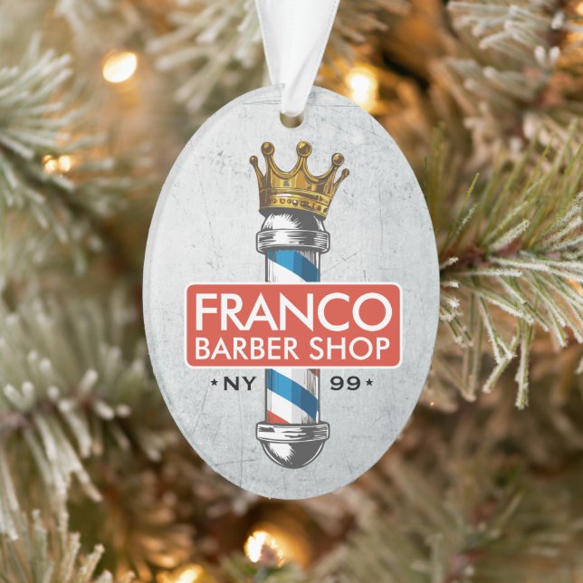 Friseursalon King Crown Barber Pole Ornament (Baum)
