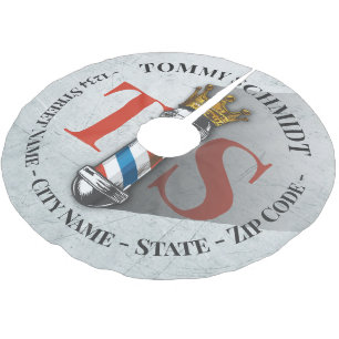 Friseursalon King Crown Barber Pole Polyester Weihnachtsbaumdecke