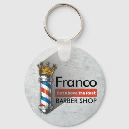 Friseursalon King Crown Barber Pole Schlüsselanhänger