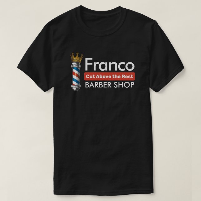 Friseursalon King Crown Barber Pole T-Shirt (Design vorne)