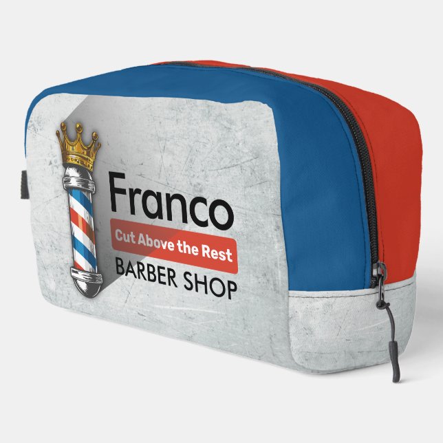 Friseursalon King Crown Barber Pole Waschbeutel (Rechte Ecke)