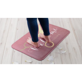 Friseursalon Makeup Salon Moderne rosa Goldschere Badematte