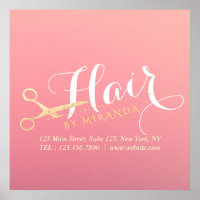 Friseursalon Makeup Salon Moderne rosa Goldschere