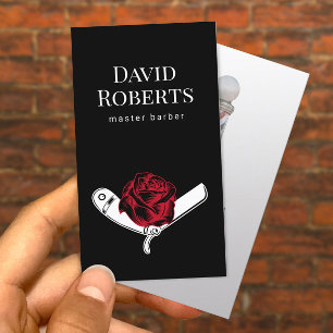 Friseursalon Razor & Rose Blume Tattoo Barbershop Visitenkarte