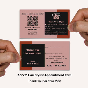 Friseursalon Rosa Schwarz Dank an Social Connect & Terminkarte