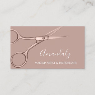 Friseursalon Rose Goldschere Visitenkarte