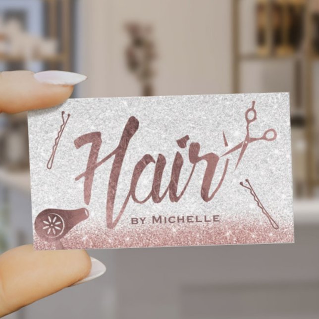 Friseursalon Rose Goldtypografie Terminkarte (Von Creator hochgeladen)