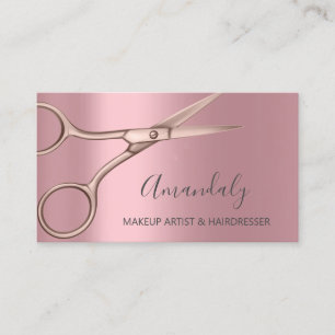 Friseursalon Rose Rosa Schere Visitenkarte