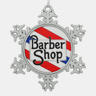 Friseursalon Schneeflocken Zinn-Ornament