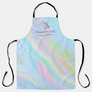 Friseursalon Schürze Rainbow Holographic Logo Salo
