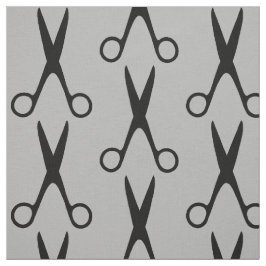 Friseursalon schwarze Schere graues Muster Stoff
