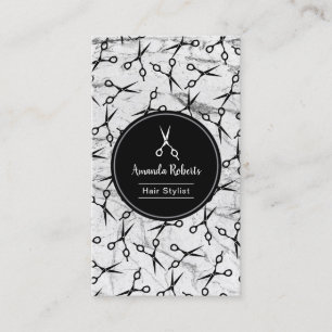 Friseursalon Scissor Muster-Marmorverabredung Terminkarte