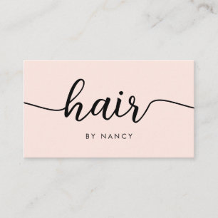 Friseursalon Skript-Typografie Rosenquarz-QR-Code Visitenkarte