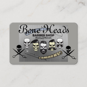 Friseursalon-Skulls, CrossScissors in Grays Visitenkarte
