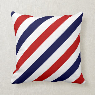 Friseursalon stripes patriotisches gestreiftes kissen