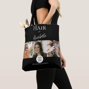 Friseursalon-Stylist-Skript 3 Fotos Logo Schwarz