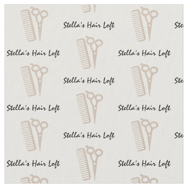 Friseursalon Tan Schere Comb Fabrik Stoff (Nahaufnahme)