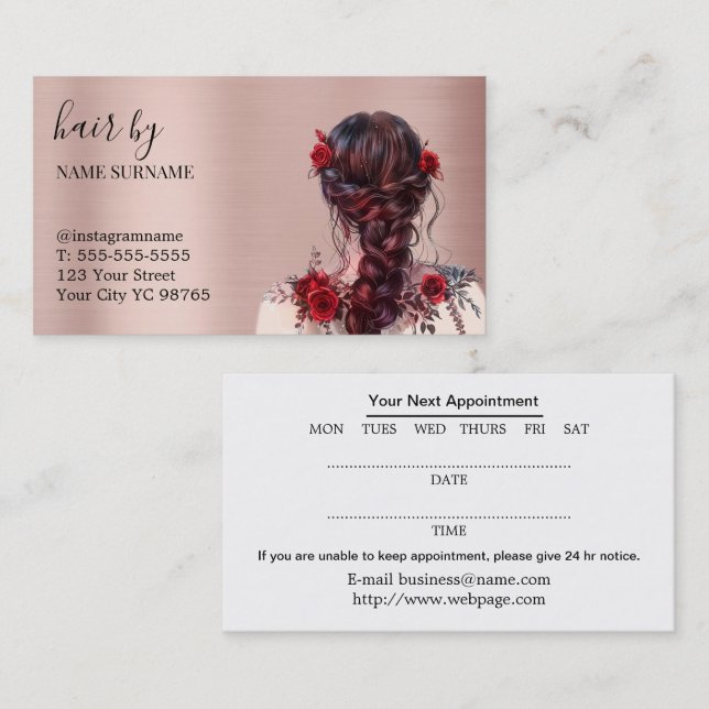Friseursalon Termine Visitenkarte (Vorne/Hinten)