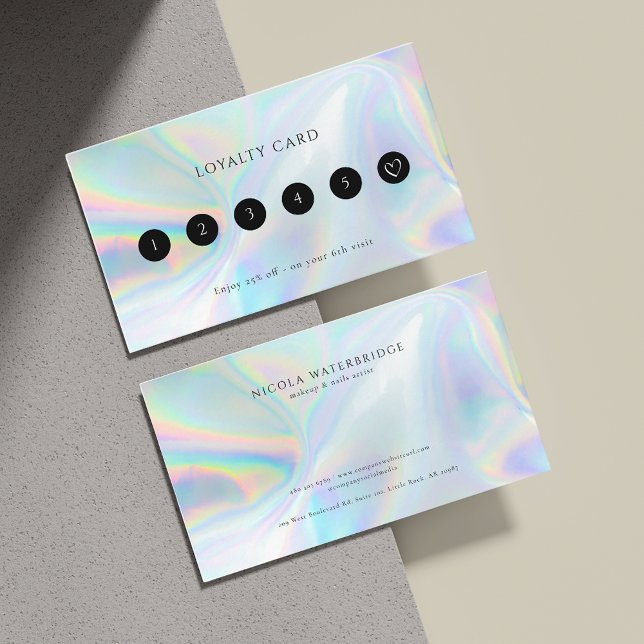 Friseursalon und Makeup Iridescent Business Treuekarte (Hair Salon and Makeup Iridescent Business Loyalty Card)