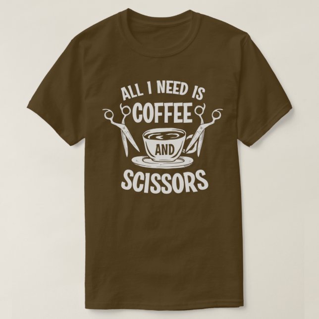 Friseursalon und Schere T-Shirt (Design vorne)