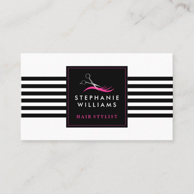 Friseursalon-Visitenkarte-Schablone Visitenkarte (Vorderseite)