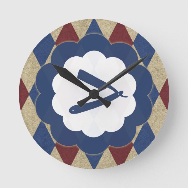 Friseursalondiamanten Runde Wanduhr (Vorderseite)