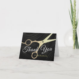 FriseursalonHairstylist danken Ihnen Goldscheren Dankeskarte