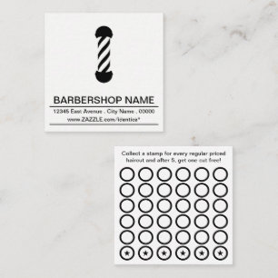 Friseursalonpfosten-Briefmarkenkarte Treuekarte